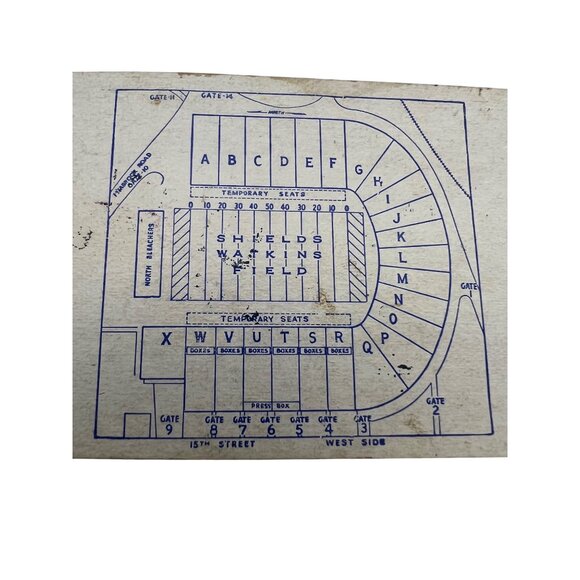 1959 Auburn vs Tennessee Football Ticket Stub Shields-Watkins Field September 26 - Picture 3 of 7